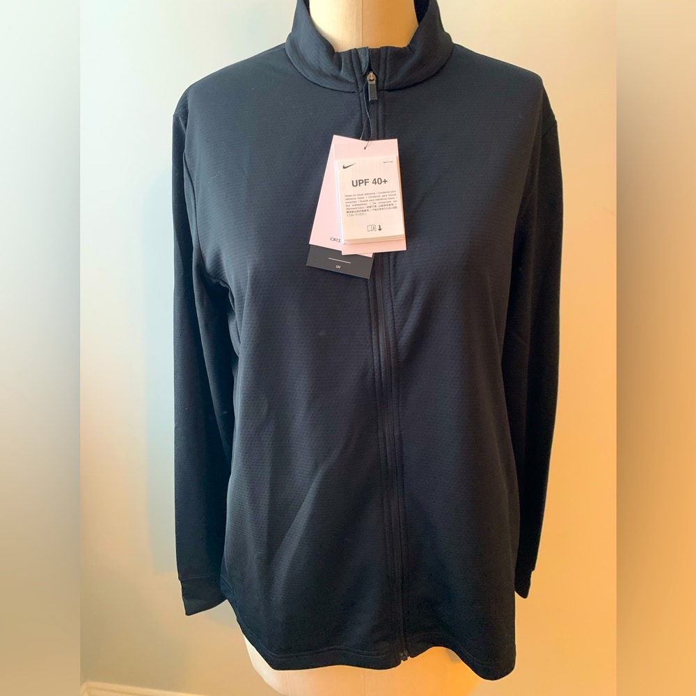 Women’s Nike black full zip UPF40 golf jacket